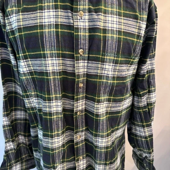 L.L. Bean Green and Blue Casual Button Down Shirt - Picture 2 of 5